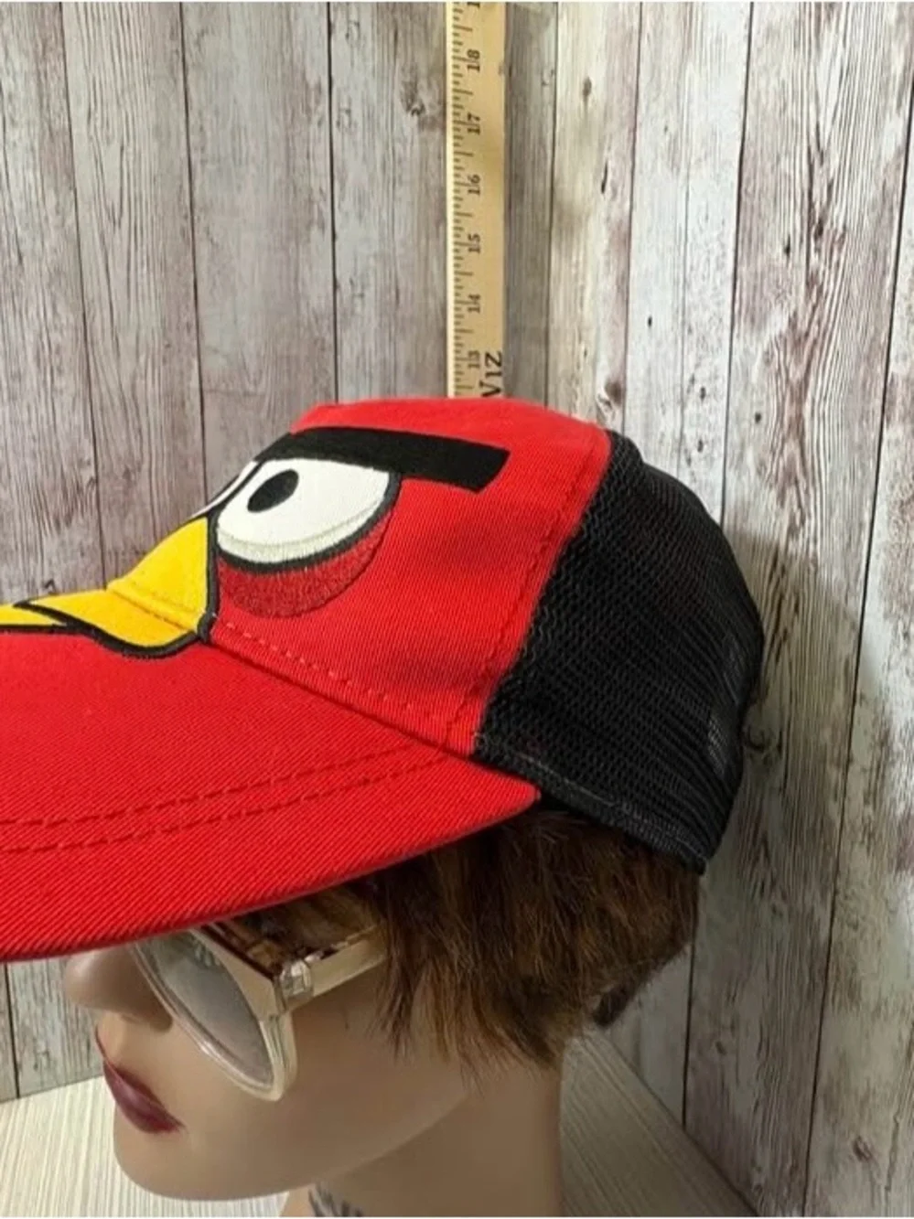 Angry Birds Red Bird Black Mesh Snap Back Baseball Trucker Hat Rovio Brand